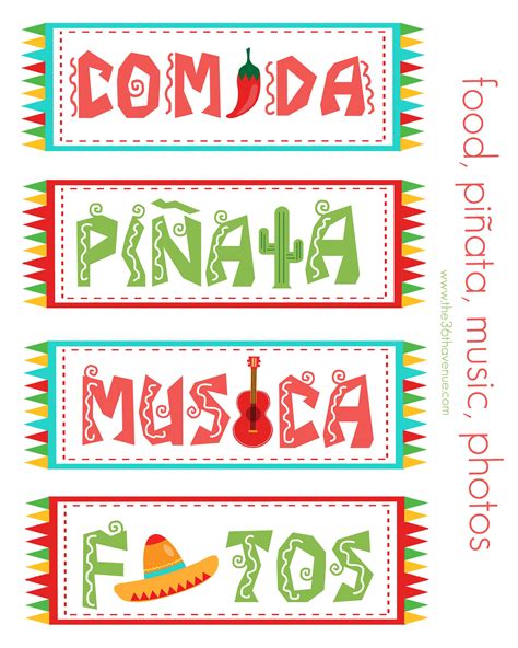 free printable mexican party decorations|cinco de mayo decorations printable.